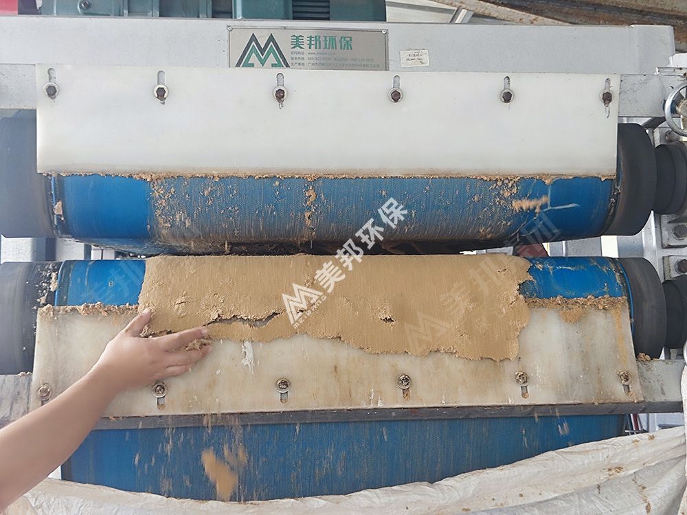 美邦帶式壓榨機處理后的啤酒糟